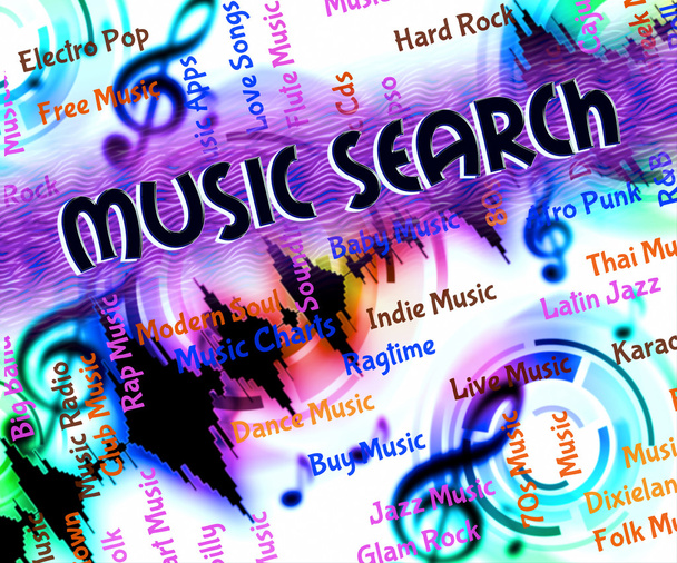 Music Search Shows Sound Track And Acoustic - Zdjęcie, obraz
