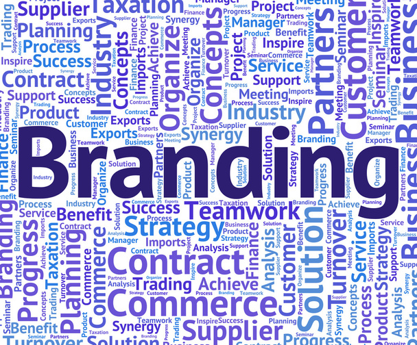 Branding Word Indicates Company Identity And Branded - Foto, afbeelding