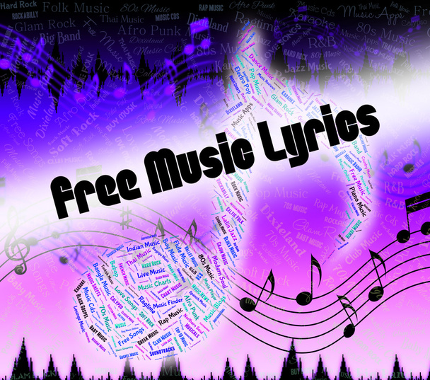 Free Music Lyrics Indicates Sound Tracks And Freebie - Photo, Image