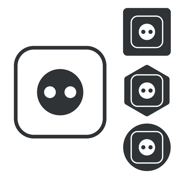 Socket icon set, monochrome - Vetor, Imagem