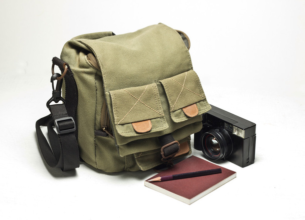 Old camera and bag - 写真・画像
