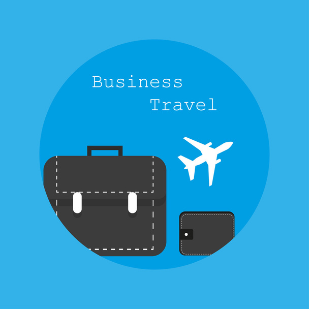 The flat illustration logo business travel in style - Vector, Image