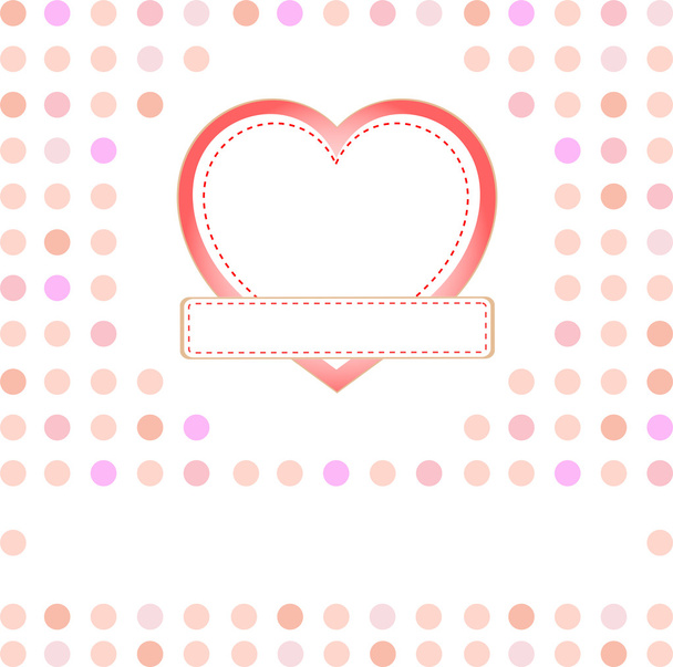 Romantic gift card with love heart and space for greetings word - Vector, imagen