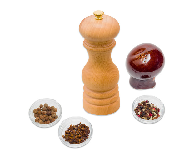 Handmade mill for spices, pepper shaker, clove and pepper - Zdjęcie, obraz
