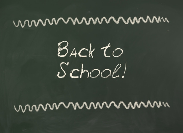 "Back to School!". Inscription on blackboard. - Zdjęcie, obraz