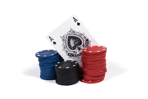 poker žetony a karty - Fotografie, Obrázek