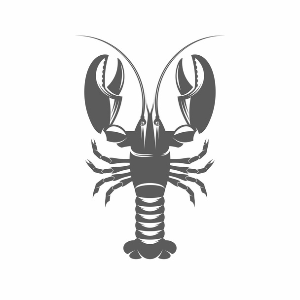Lobster black and white vector illustration - Vector, Image