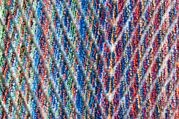 woven terry cloth with rainbow colors, close up - Photo, Image