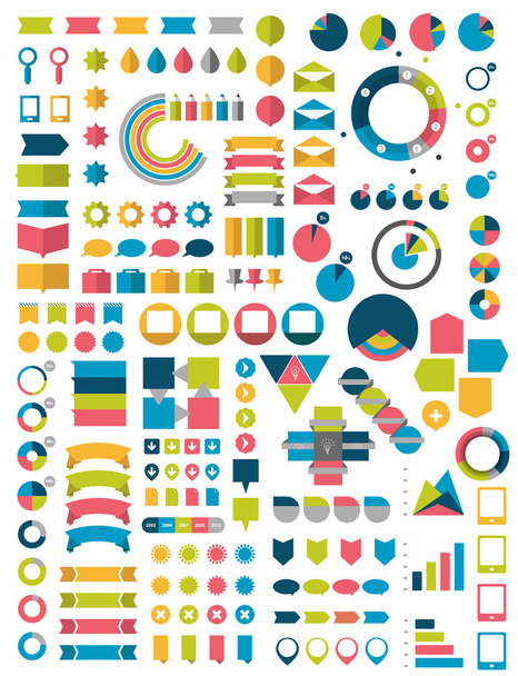 Grandi collezioni di elementi di design piatte infografiche. Illustrazione vettoriale
. - Vettoriali, immagini