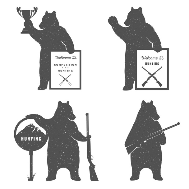 Set Bear Symbols - Wektor, obraz