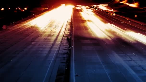 高速道路のトラフィックの夜時間経過 - 映像、動画