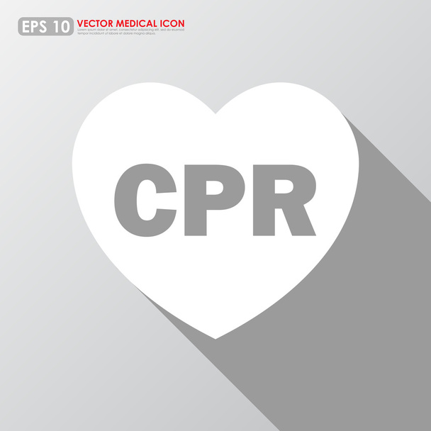 CPR sign in heart shape - medical vector icon - Vector, Image