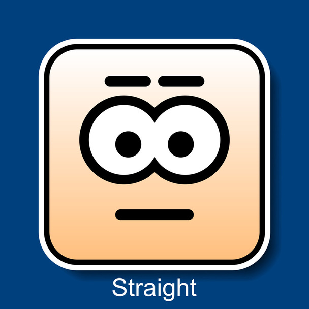 Emoticon Straight - Vector, afbeelding