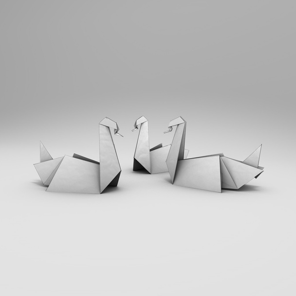 Papier origami Cocotte X3 blanc
 - Photo, image