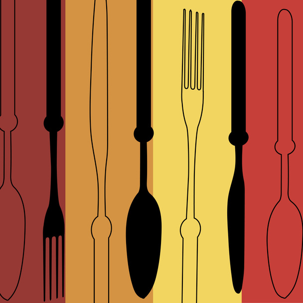 çatal bıçak takımı renkli - Vektör, Görsel