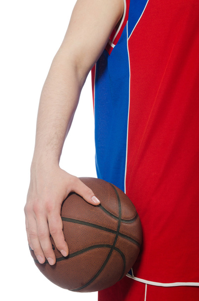 Junger Basketballspieler isoliert auf Weiß - Foto, Bild