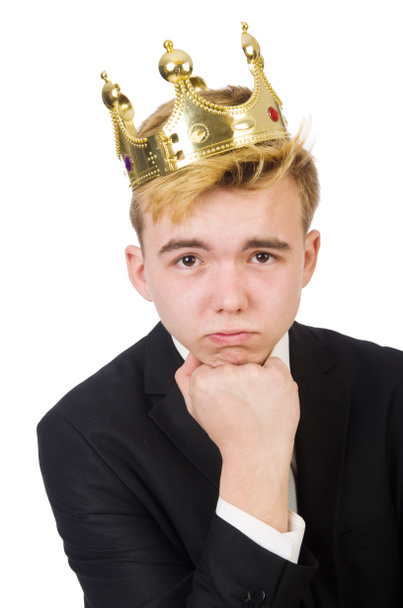 Concept of king businessman with crown - Photo, Image