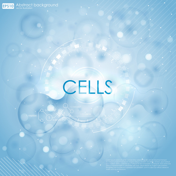 Medical background with DNA and cells - Vetor, Imagem