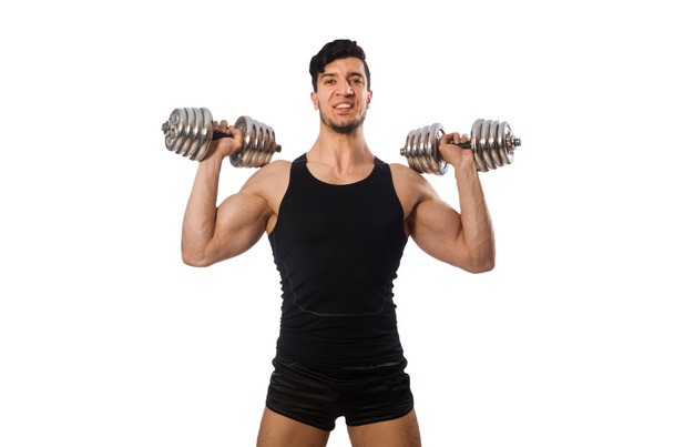 Muscular man isolated on the white background - Photo, Image