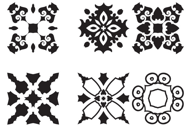 Set hand drawing decorative mandala elements  - Vektor, obrázek