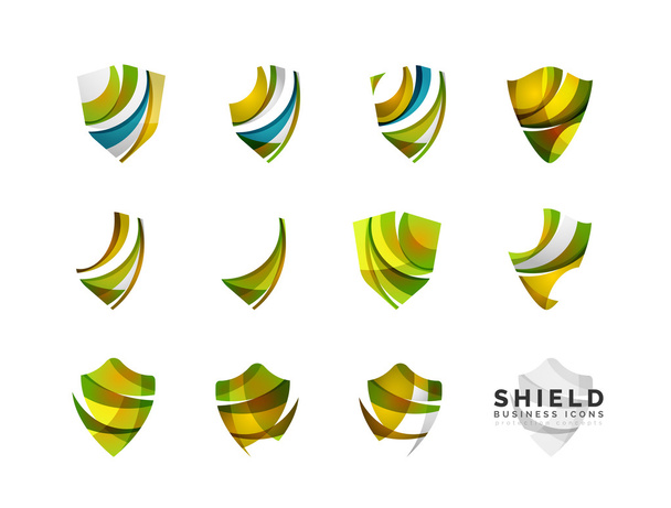 Set of protection shield logo concepts - Vector, Image