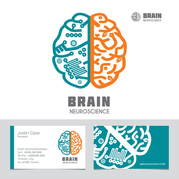 Modèle d'icône de cerveau & carte de visite pour Neuroscience & Médecine
. - Vecteur, image