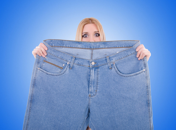 Dieting concept with oversize jeans - Fotografie, Obrázek