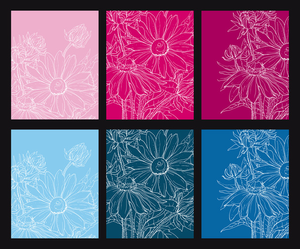 Composition with daisy flowers - Vektor, Bild