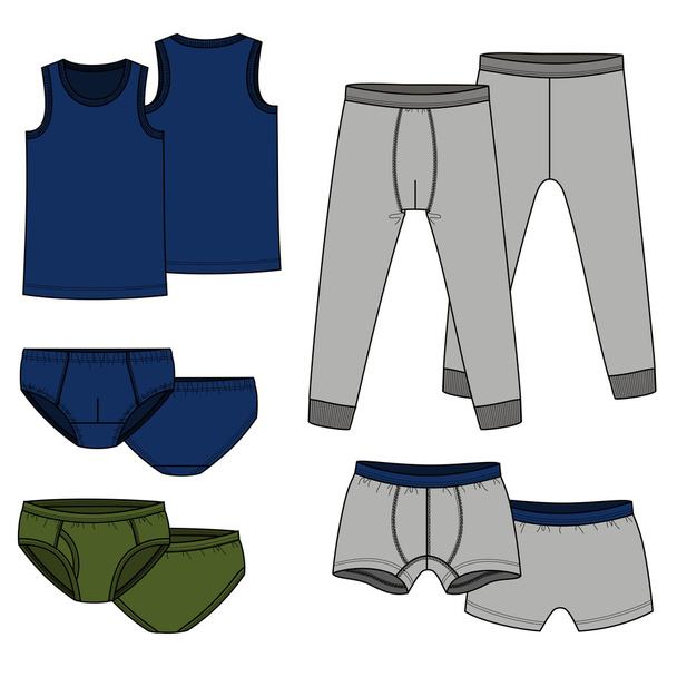 Pants, briefs, shirt - color - Wektor, obraz