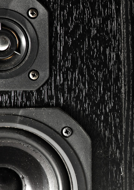 Black hi-fi sound speakers - Fotoğraf, Görsel