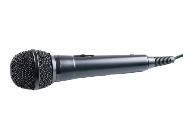 Mikrofon czarno na białym tle - Zdjęcie, obraz
