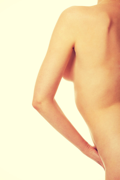 Cut out back view nude woman with hand on hip - Foto, Imagen
