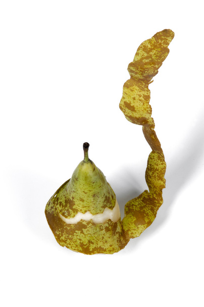 Skin peeled pear with white background - Photo, Image