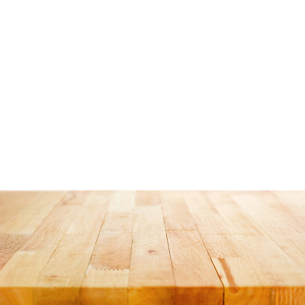 Holz Tischplatte auf weißem Hintergrund - Foto, Bild