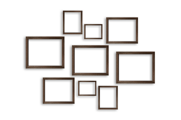 Wooden photo frames on white background - Zdjęcie, obraz