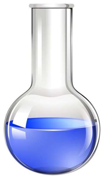 Modrá tekutina v skleněné kádinky - Vektor, obrázek