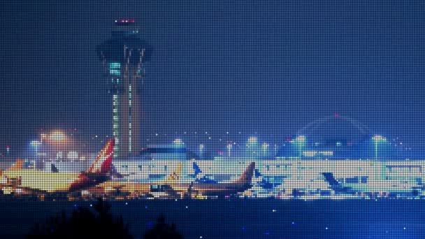 Los chorros del aeropuerto de LAX led Pixelated (lapso de tiempo
) - Imágenes, Vídeo