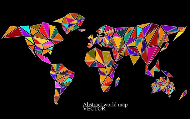 多角形のスタイルの背景を抽象的な世界地図。カラフルなベクトルの図。Eps 10 - ベクター画像