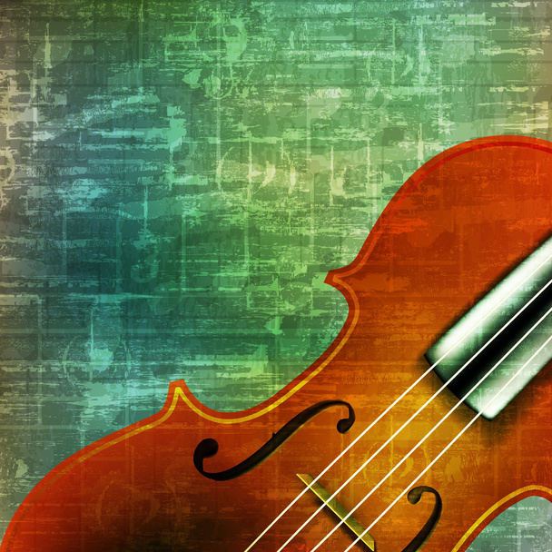 abstract grunge background with violin - Vector, Image