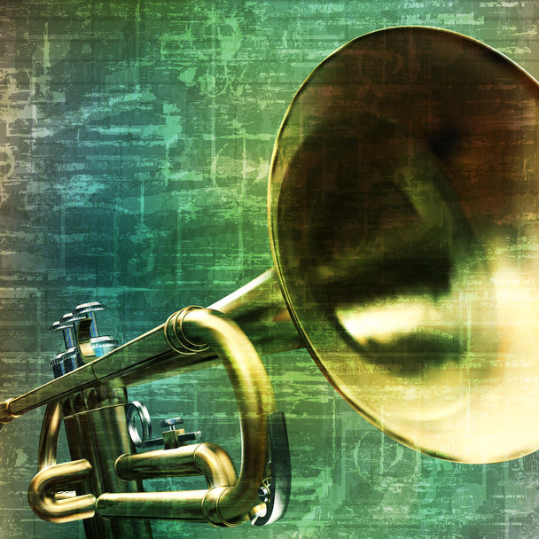 abstraktní grunge pozadí s trumpeta - Vektor, obrázek