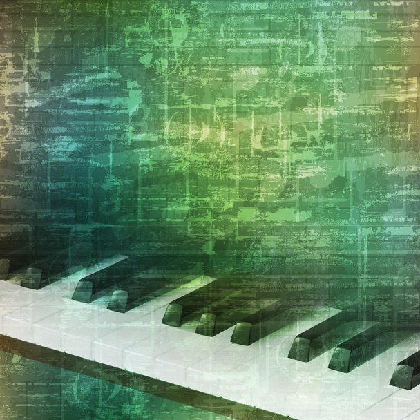 abstrakter Grunge-Hintergrund mit Klaviertasten - Vektor, Bild