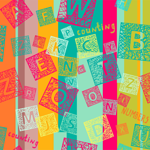 Seamless colorful ABC letters - Вектор, зображення
