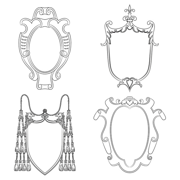 Vector heraldic frames. - Vector, Image