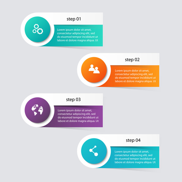 infografías coloridas para presentaciones de negocios
 - Vector, imagen