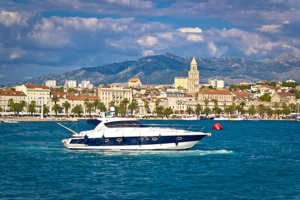 Yacht in Split waterfront view - Photo, Image