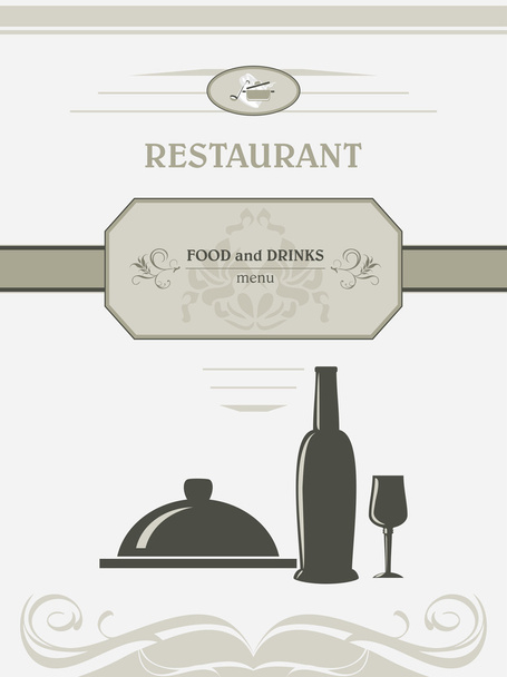 Restaurantkarte. Titelseite für Design - Vektor, Bild