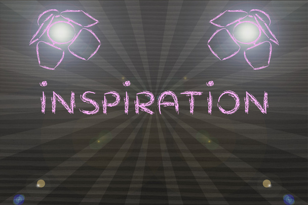 inspiration word in the spotlights - Photo, Image