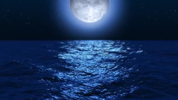 Moonlight Ocean nocą - Materiał filmowy, wideo