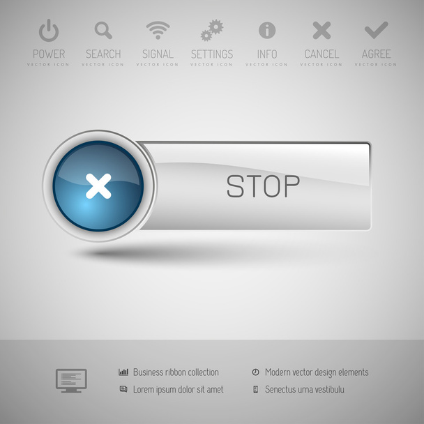 Modern Glossy Button - Vector, Image