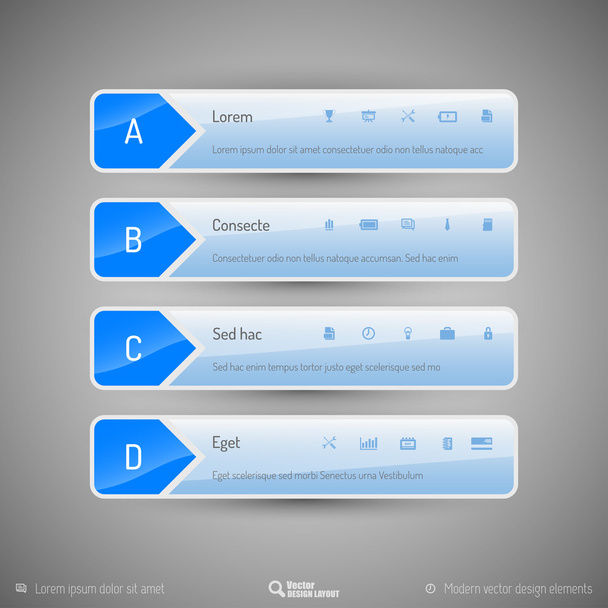 Modern tabs as design elements. Business symbols. - Vector, afbeelding